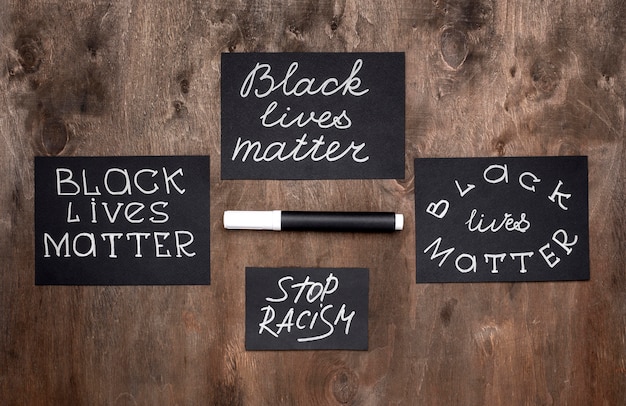 La vista superiore delle carte di Black Lives Matter