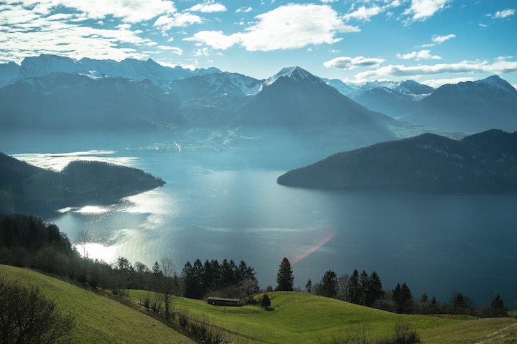 Foto gratuito lago di lucerna in svizzera