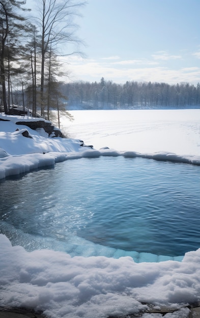 Lago preparato per l'esposizione al freddo per il metabolismo