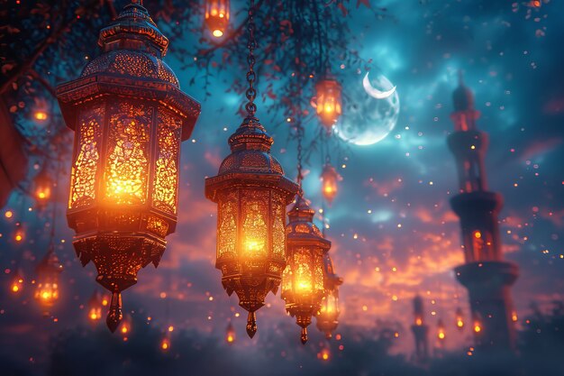 Lanterna in stile fantasy per la celebrazione islamica del Ramadan