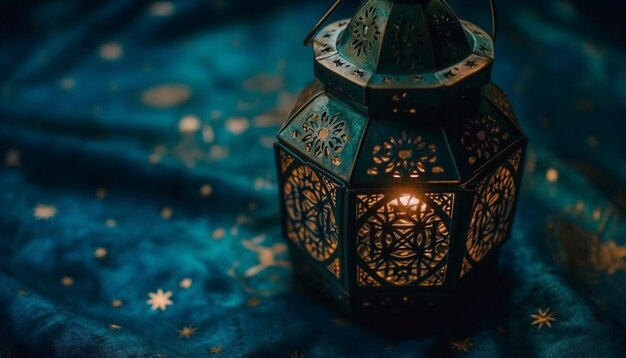 Lanterne luminose illuminano la notte del Ramadan con la spiritualità generata dall'intelligenza artificiale