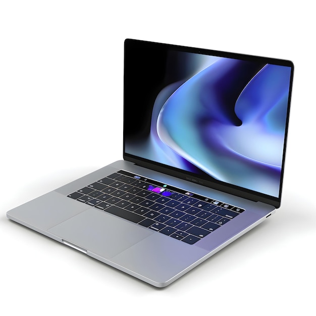 Laptop su sfondo bianco rendering 3d immagine generata da computer