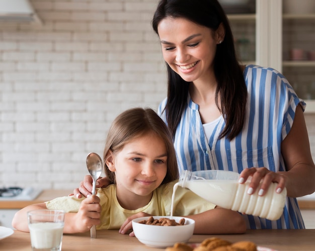 Latte di versamento della madre del colpo medio