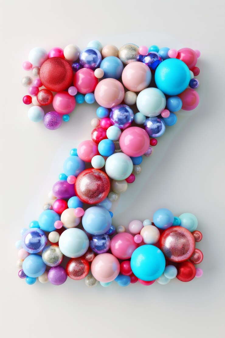 Foto gratuito lettere twist di palloncino su sfondo piatto