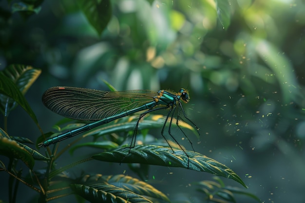 Libellula fotorealista in natura