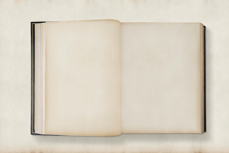 Foto gratuito libro antico aperto, vecchie pagine bianco sporco con spazio di progettazione