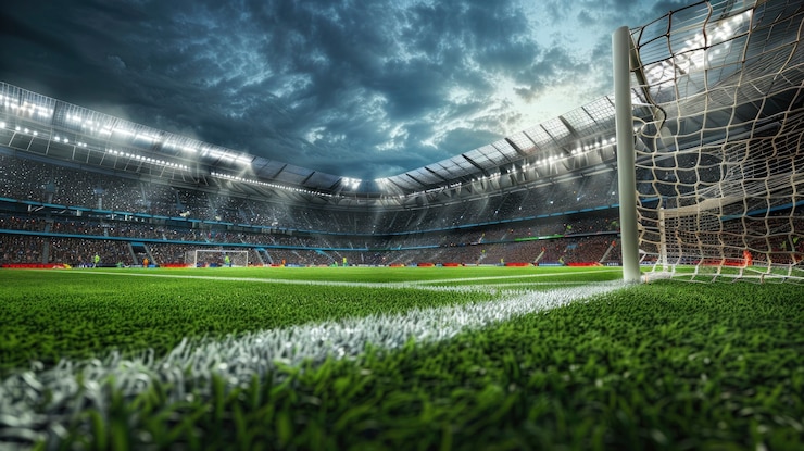 Foto gratuito lo stadio di calcio è pieno di gente.