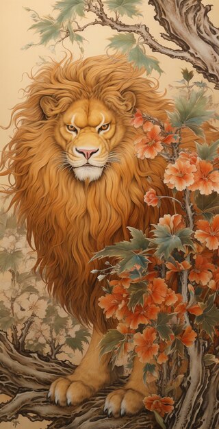 Lo stile artistico digitale dei leoni