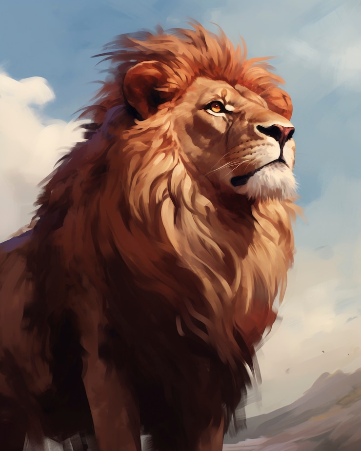 Foto gratuito lo stile artistico digitale dei lions