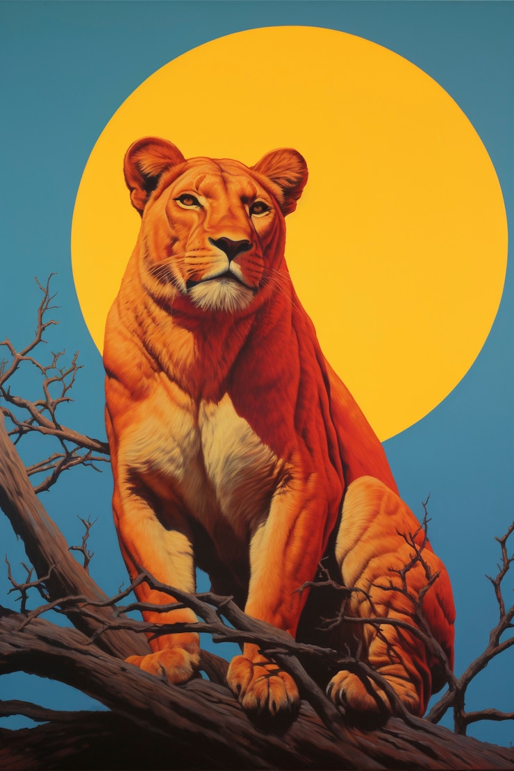 Foto gratuito lo stile artistico digitale dei lions