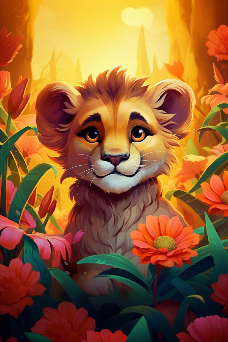 Foto gratuito lo stile artistico digitale dei lions