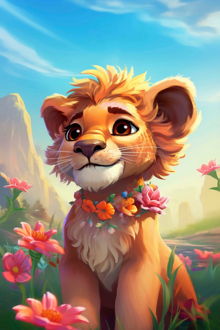 Foto gratuito lo stile artistico digitale dei lions