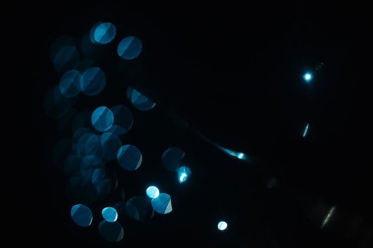 Foto gratuito luccichio di luce azzurra