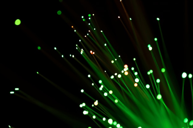 Luce verde in fibra di vetro ottica