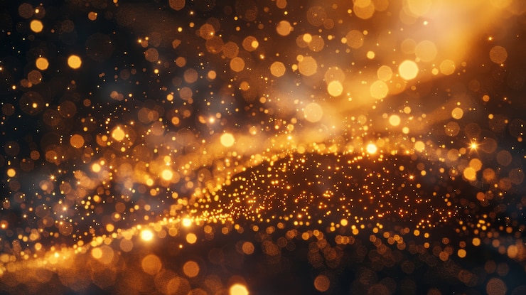 Foto gratuito luci dorate su uno sfondo scuro