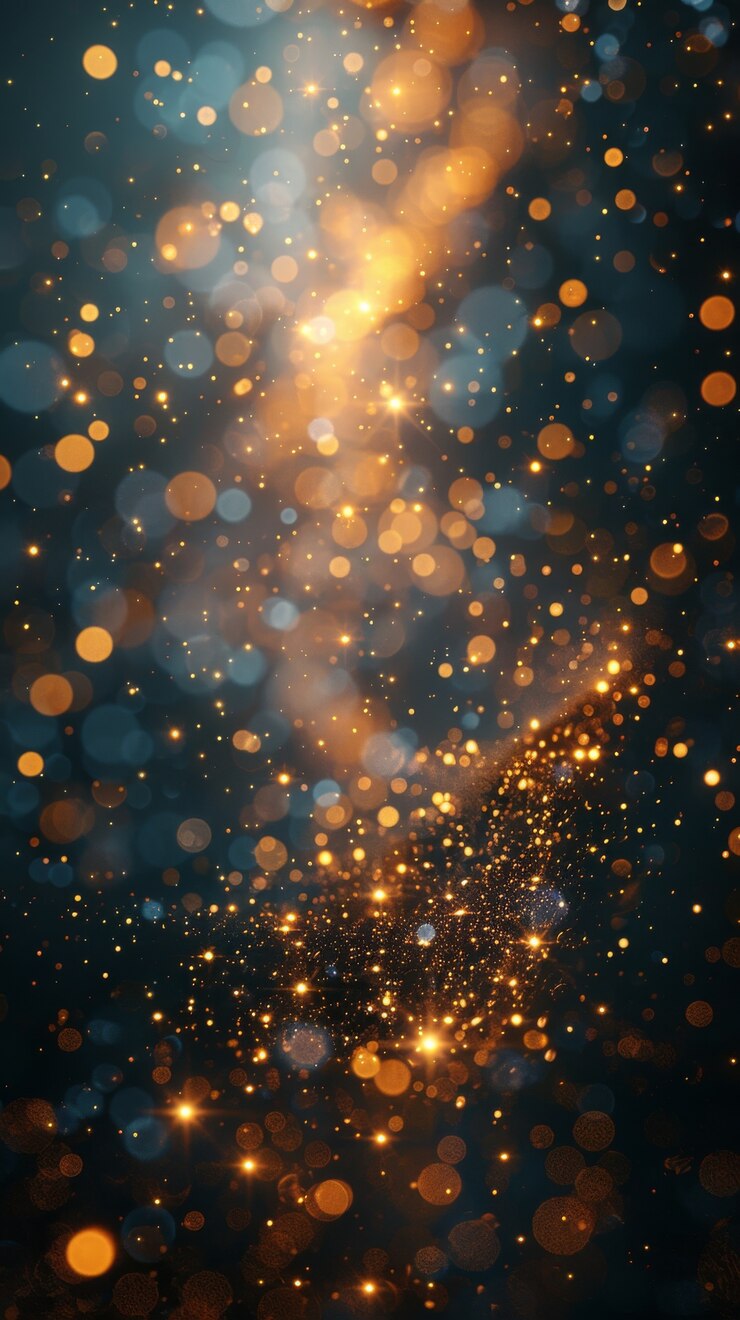 Foto gratuito luci dorate su uno sfondo scuro