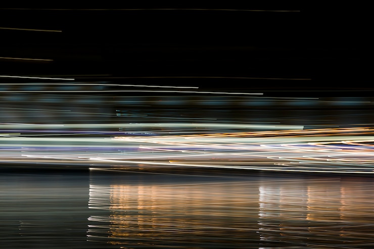 Foto gratuito luci notturne sfocate