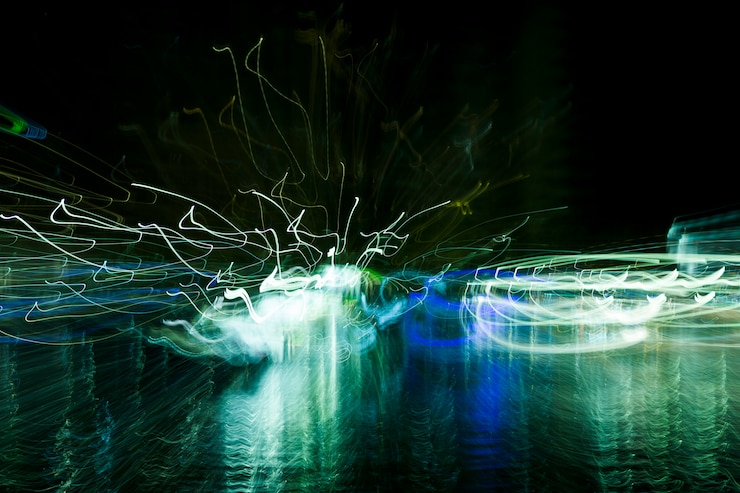 Foto gratuito luci notturne sfocate
