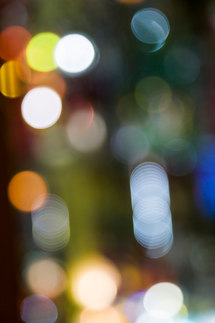 Foto gratuito luci sfocate della città