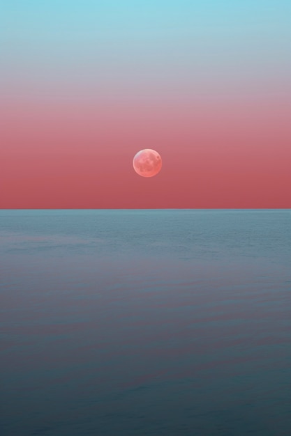 Luna fotorealista con paesaggio astratto
