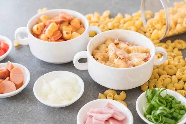 maccheroni e prosciutto