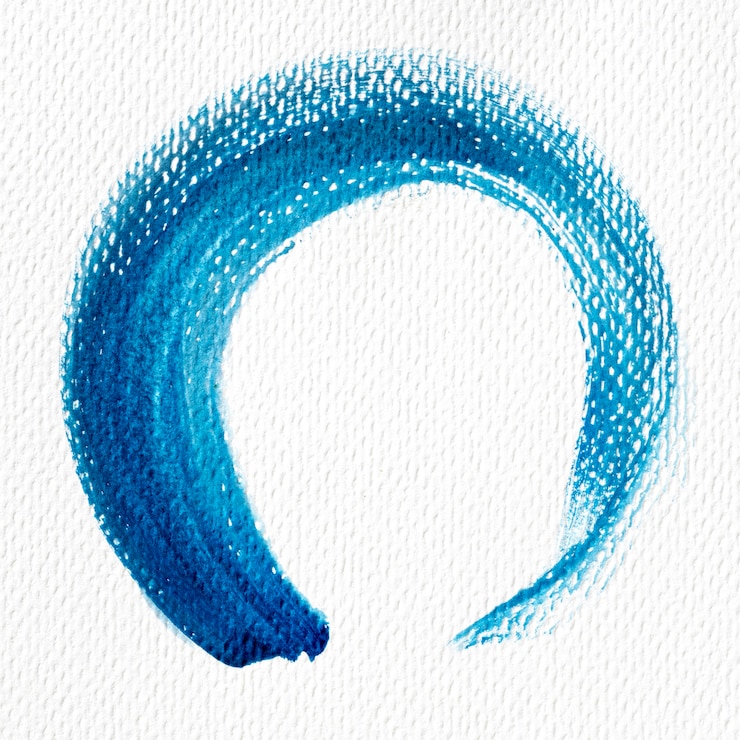 Foto gratuito macchia blu della pittura di astrattismo su tela