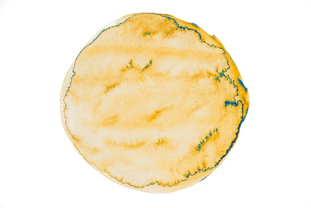 Macchia gialla dell&#39;acquerello su fondo bianco
