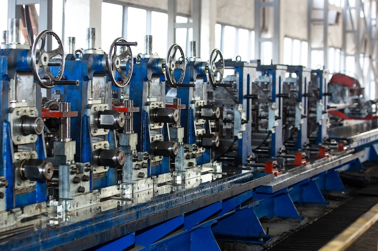 Foto gratuito macchine in fabbricato industriale
