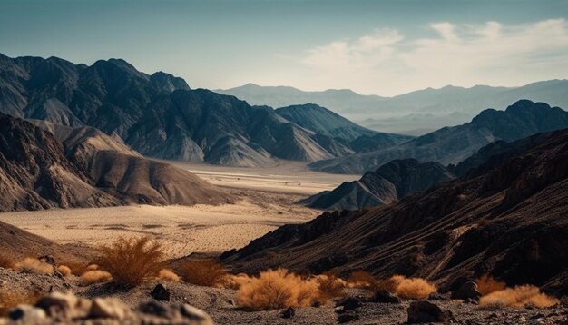 Maestosa catena montuosa remota bellezza nella natura generata dall'intelligenza artificiale