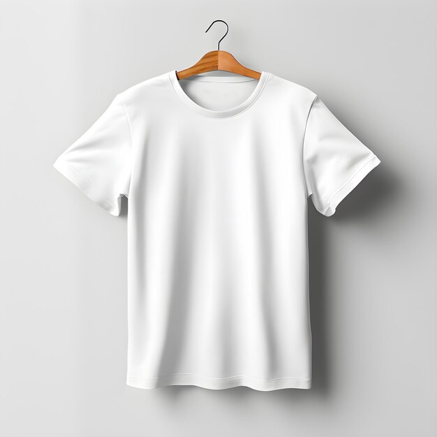 maglietta bianca vuota davanti con design appendiabiti