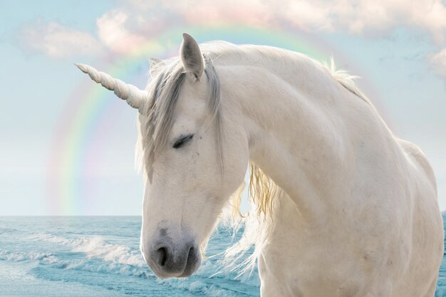 Magnifico unicorno in natura