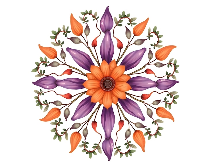 Foto gratuito mandala floreale