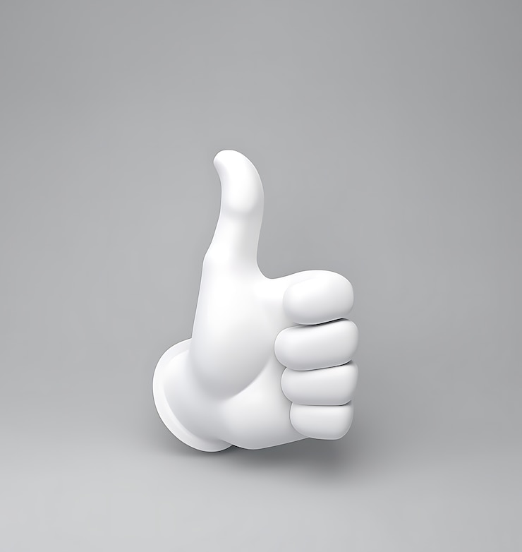 Foto gratuito mani 3d che mostrano i pollici in alto gesto