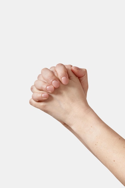 Mani femminili con blocco a mano
