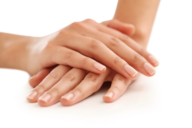 Mani femminili. Concetto di manicure