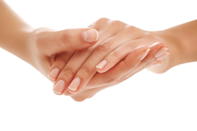 Mani femminili. Concetto di manicure