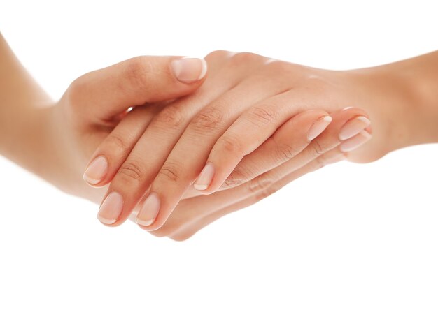 Mani femminili. Concetto di manicure