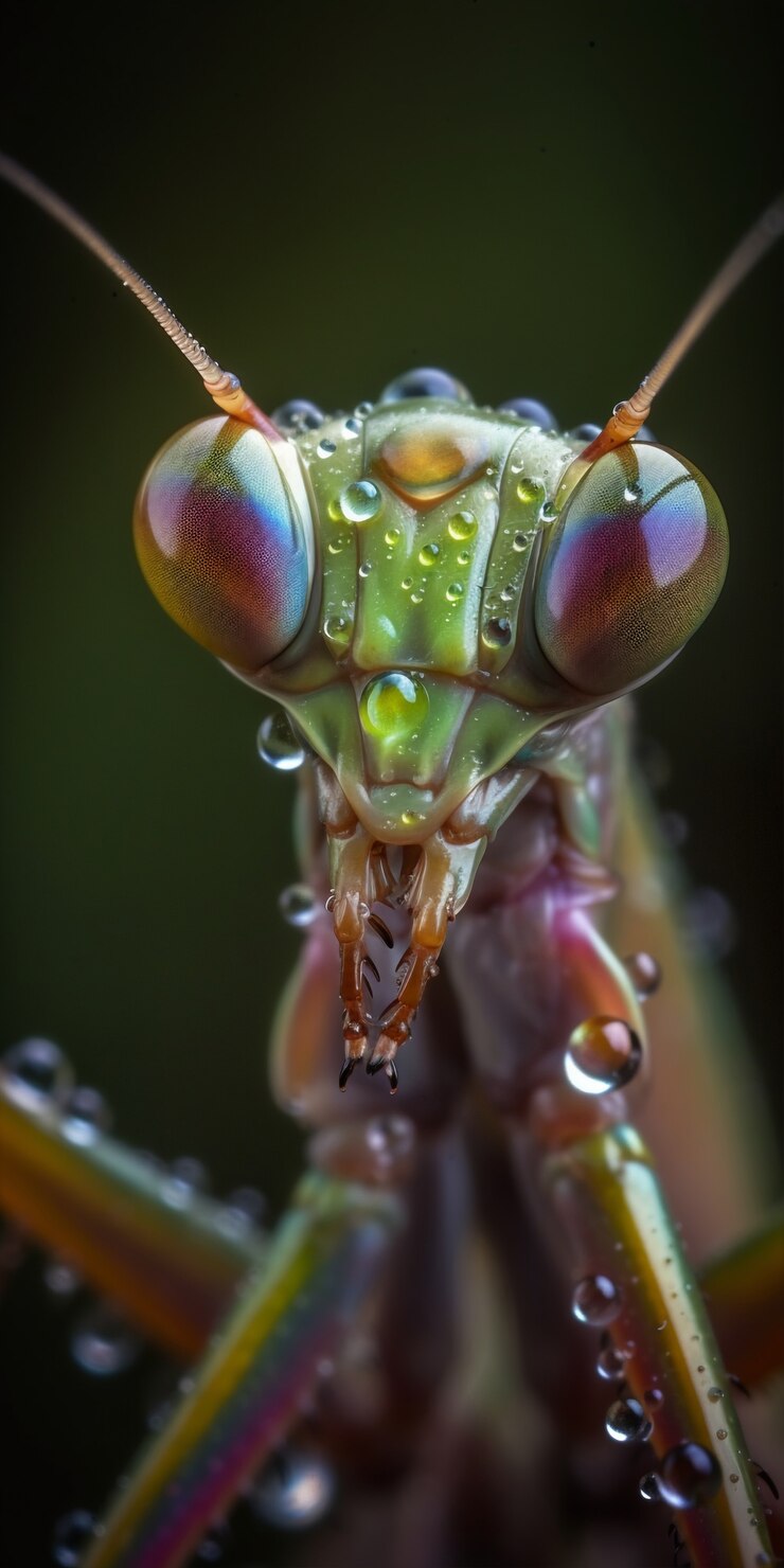 Foto gratuito mantide realistica in natura