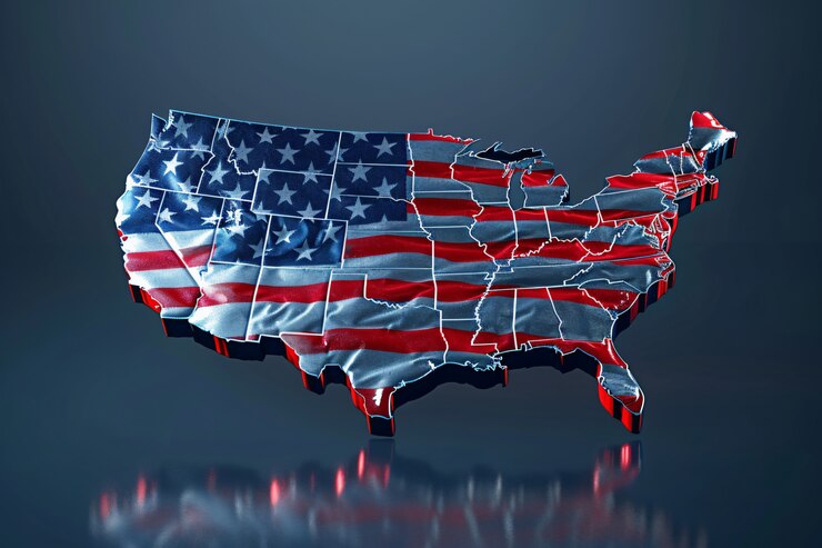 Foto gratuito mappa con la bandiera americana per la celebrazione della giornata nazionale della lealtà