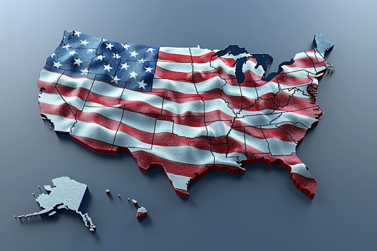 Foto gratuito mappa con la bandiera americana per la celebrazione della giornata nazionale della lealtà