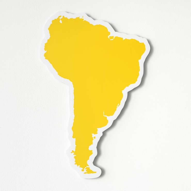 Foto gratuito mappa muta del sud america