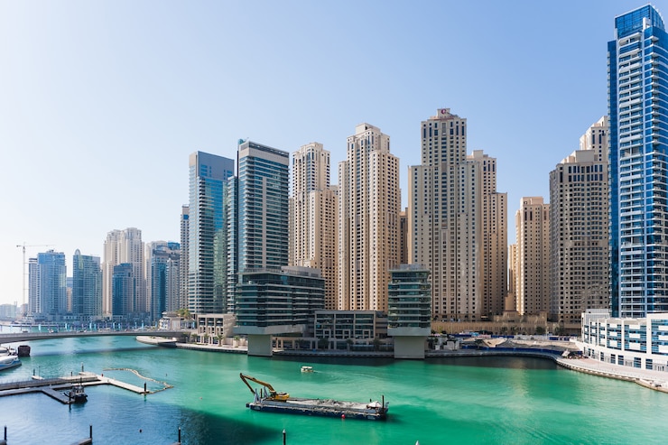 Foto gratuito marina di dubai