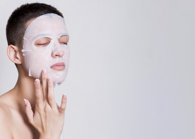 Maschera applicata con copia-spazio