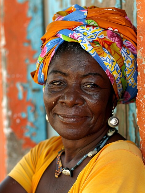 Medium shot bellissima donna africana che posa