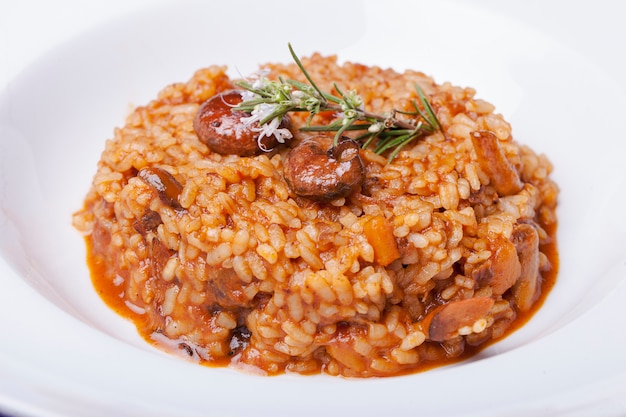 Menu cibo di riso paella valencia