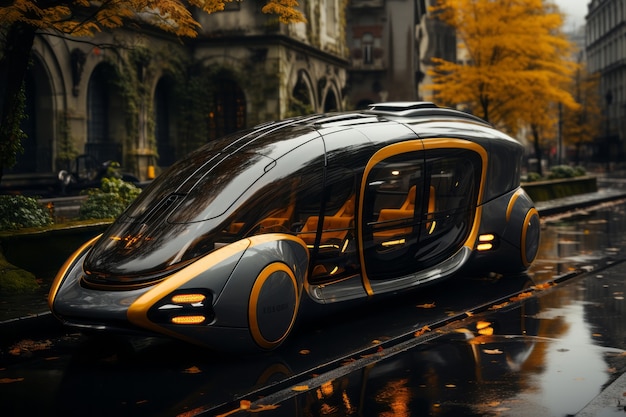 Metodo di trasporto futuristico in una città ultra moderna