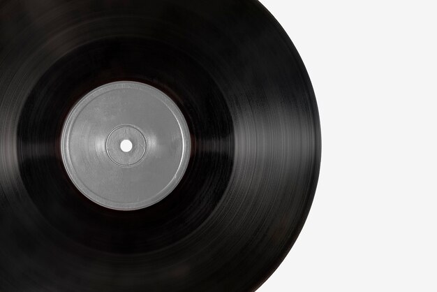 Mockup di dischi in vinile nero su sfondo grigio