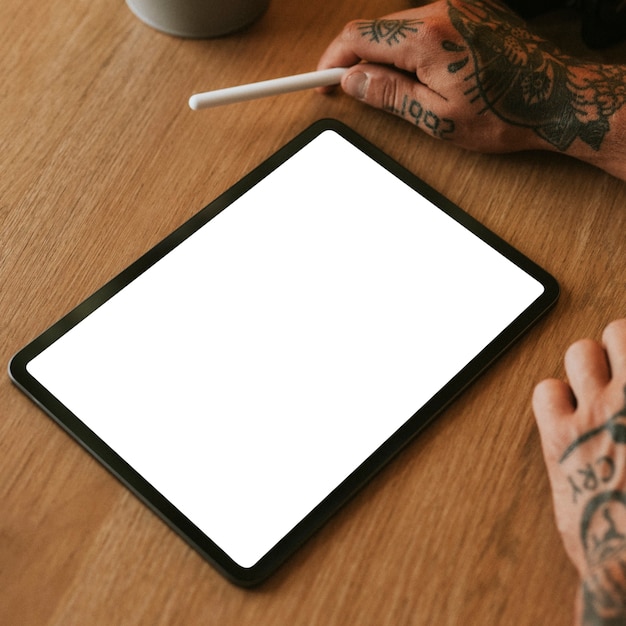 Mockup di schermo tablet digitale vuoto