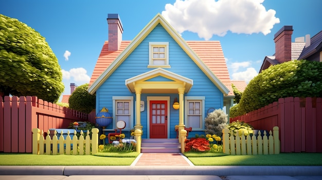 Modello di cartone animato per case residenziali e proprietà