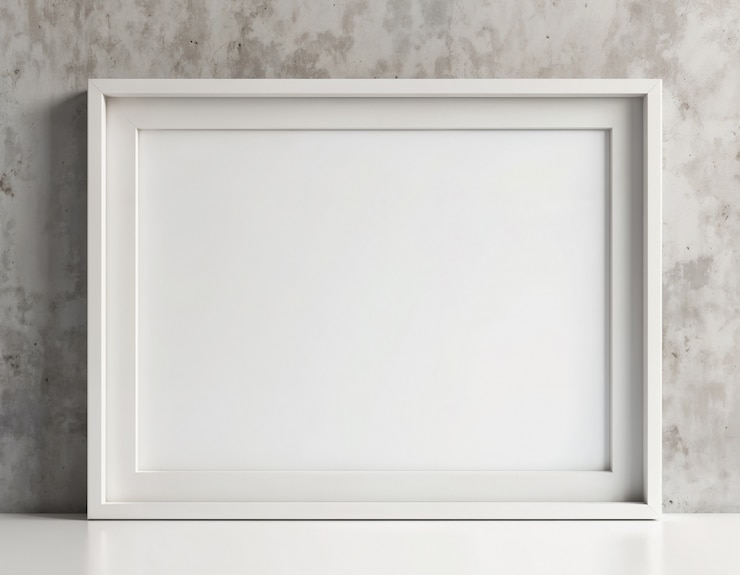 Foto gratuito modello di cornice bianca